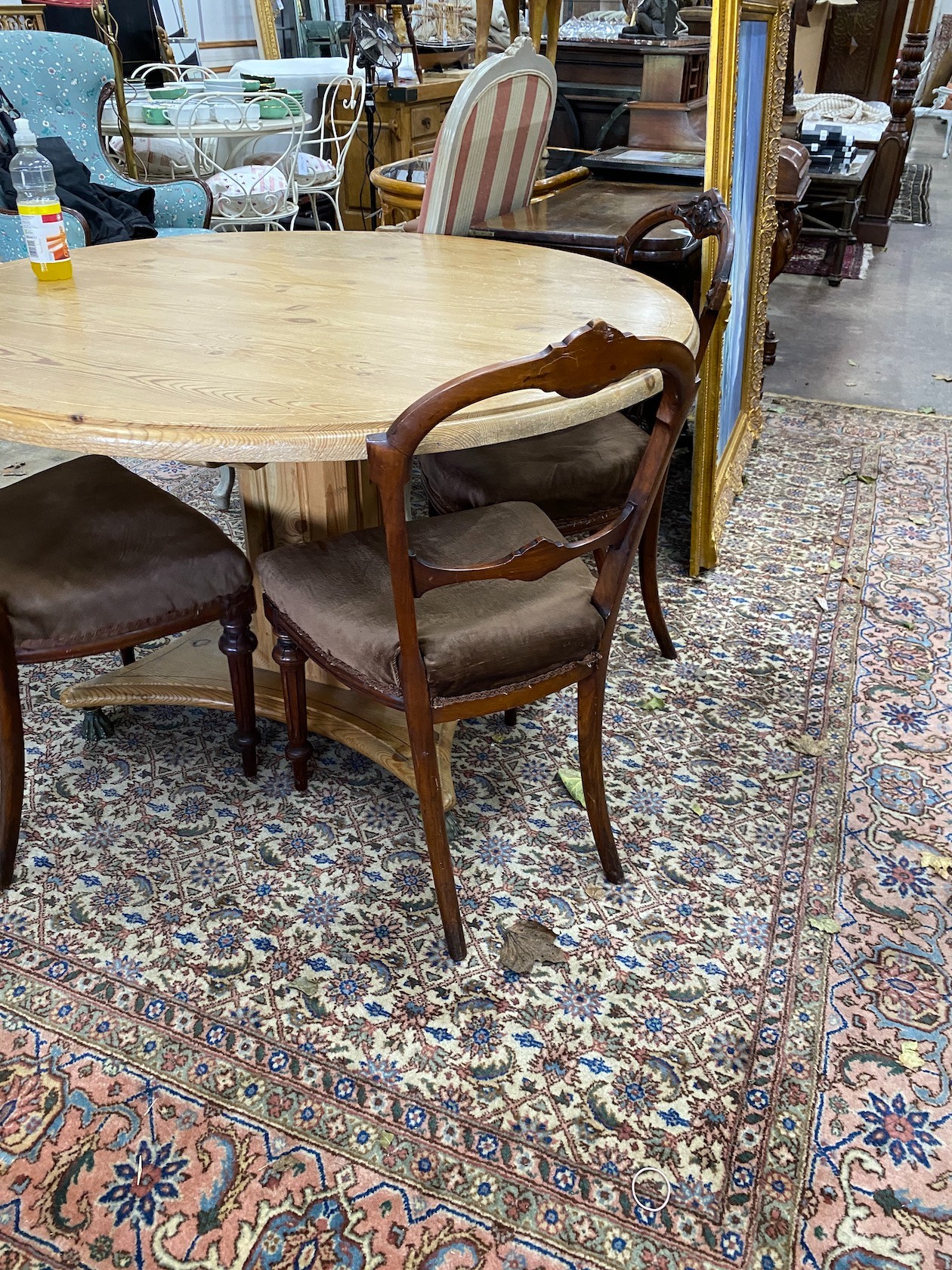 A set of four Victorian walnut dining chairs